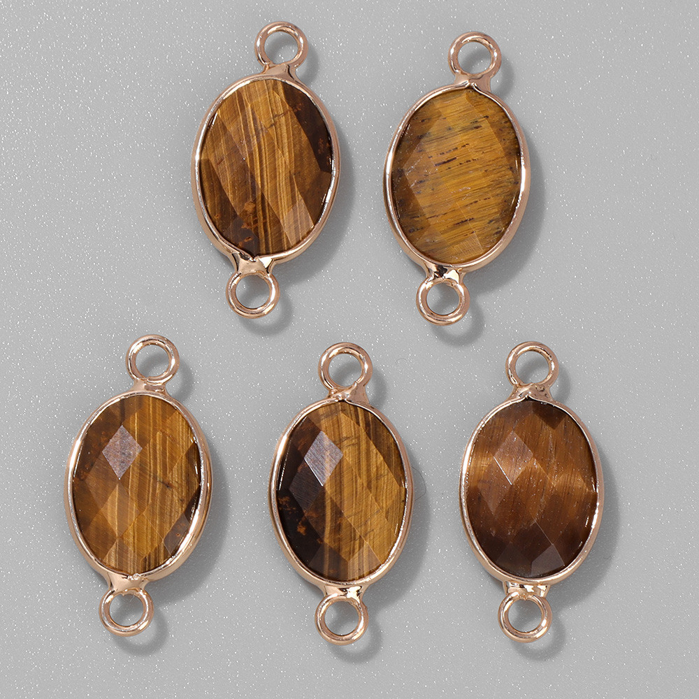 Crystal Pendant Necklace Natural Stone - 3Pcs Faceted Natural Stone Pendants Tiger