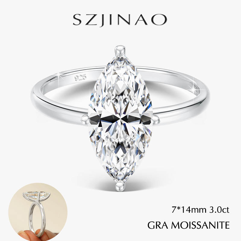 Moissanite Engagement Ring 1 Carat - GRA 2/3CT Moissanite Engagement Ring for