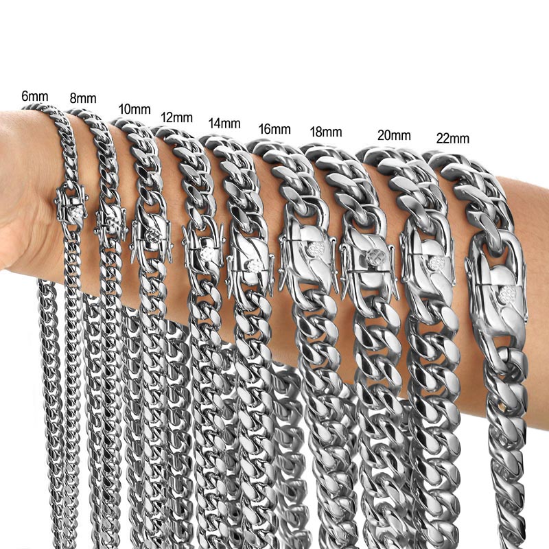 Cuban Link Chain 12Mm - 316L Stainless Steel Miami Curb Cuban