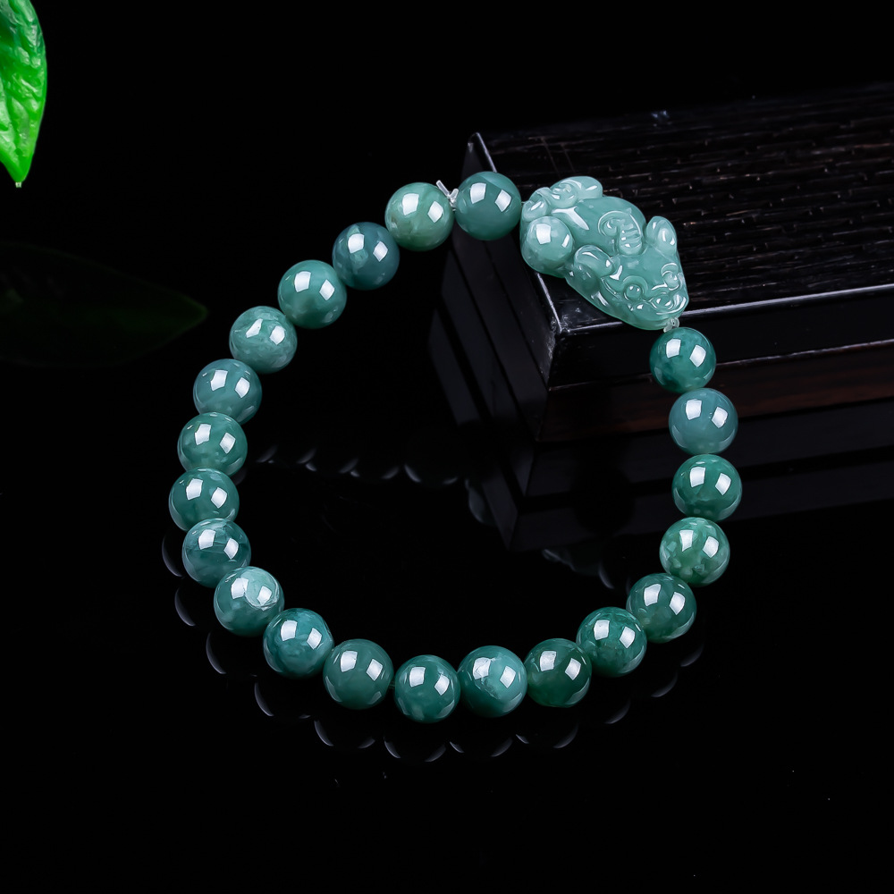 Bracelets - Natural Burmese Jadeite Pixiu Bracelet Vintage