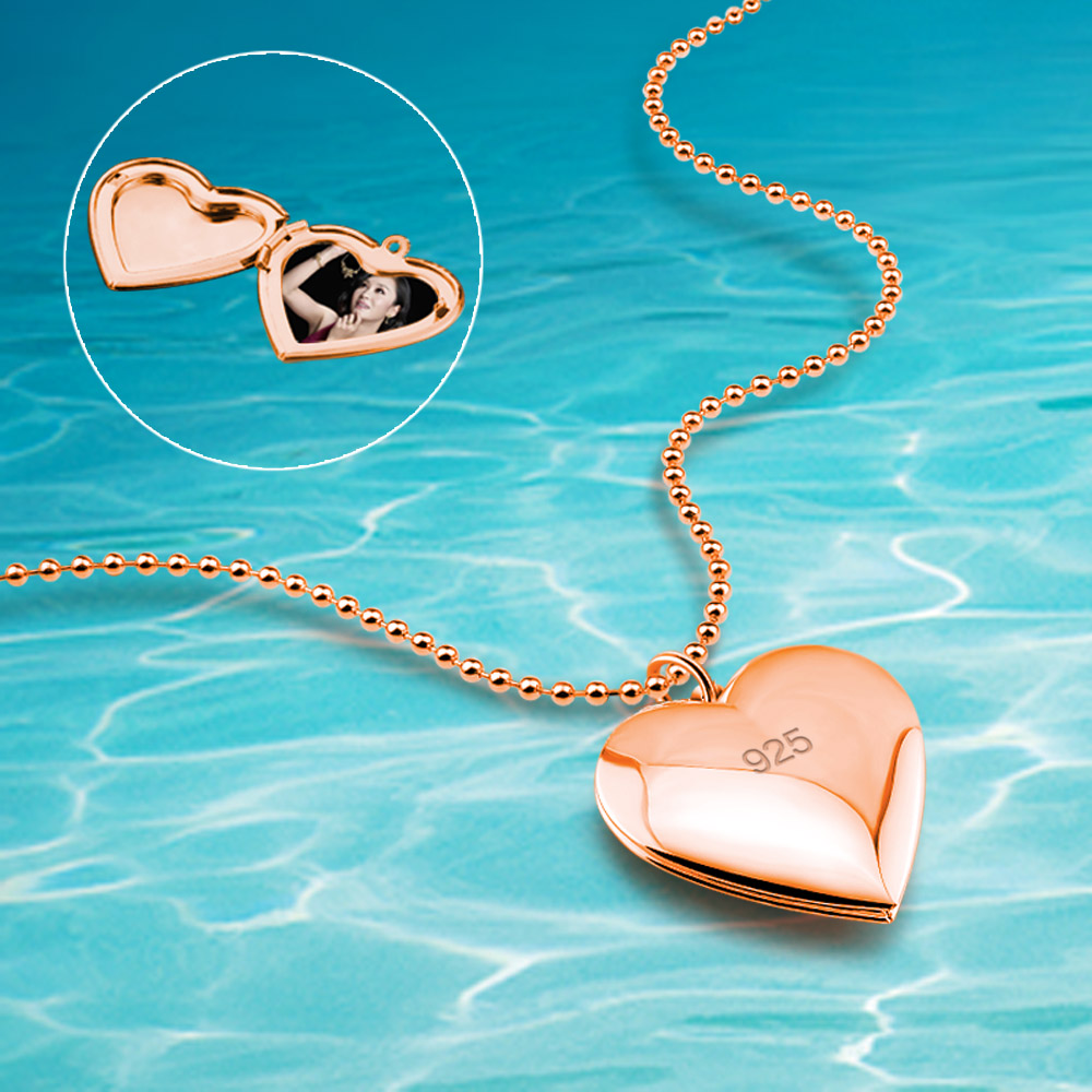 Heart Locket Necklace Photo - Eternal Love Heart Choker 925 Sterling