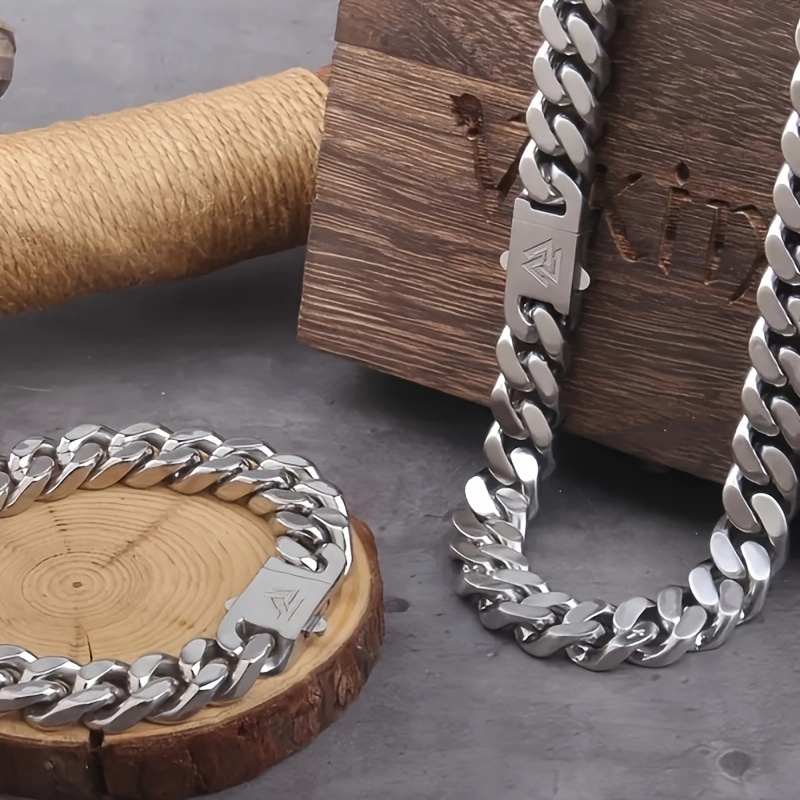 Cuban Link Chain 12Mm - 1pc high-end Viking Cuba chain suit,