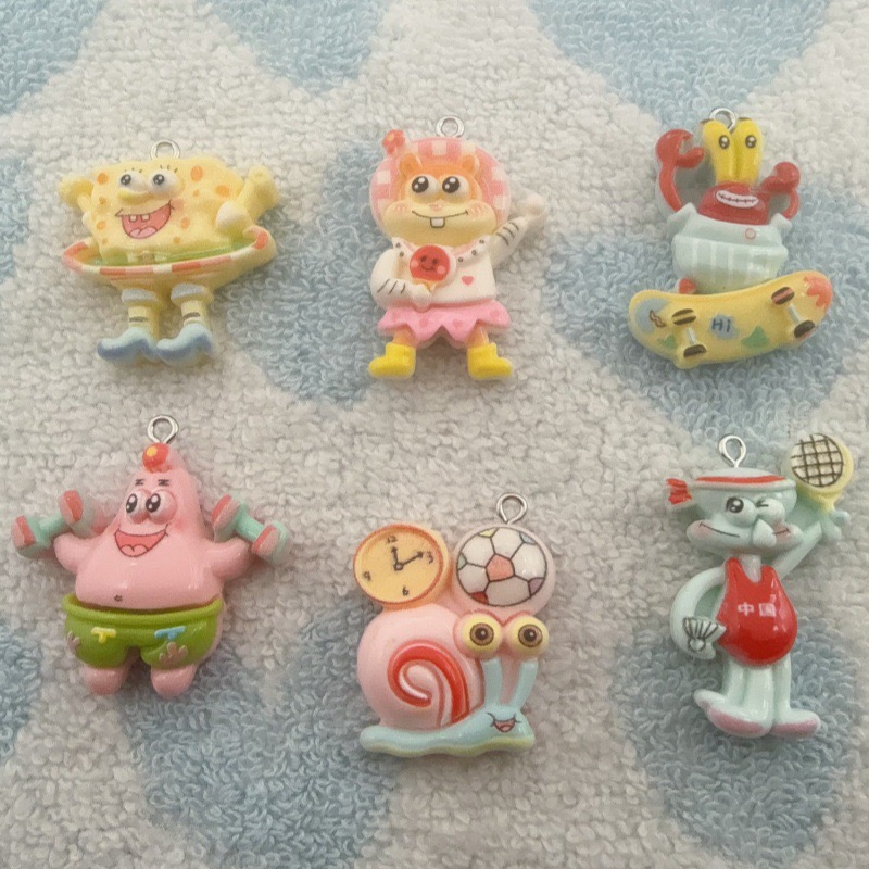 Earrings - 10pcs cartoon resin pendant, DIY jewelry