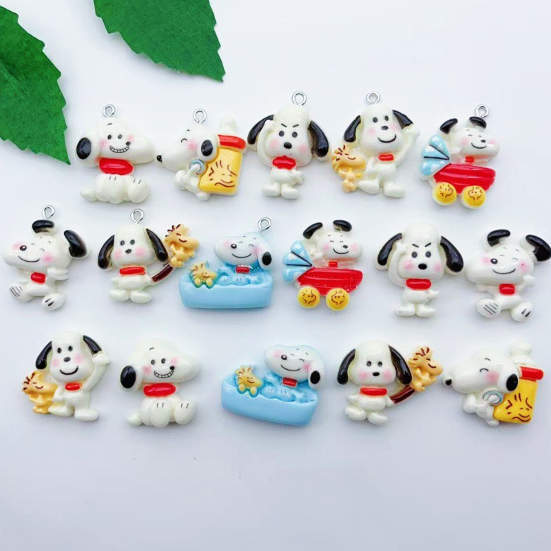 Earrings - 12pcs resin cartoon dog pendant, DIY