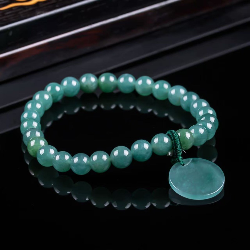 Bracelets - Natural Jadeite Blue Water Nothing Plaque