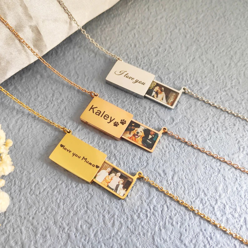 Heart Locket Necklace Photo - Personalized Stainless Steel Photo Locket Necklace