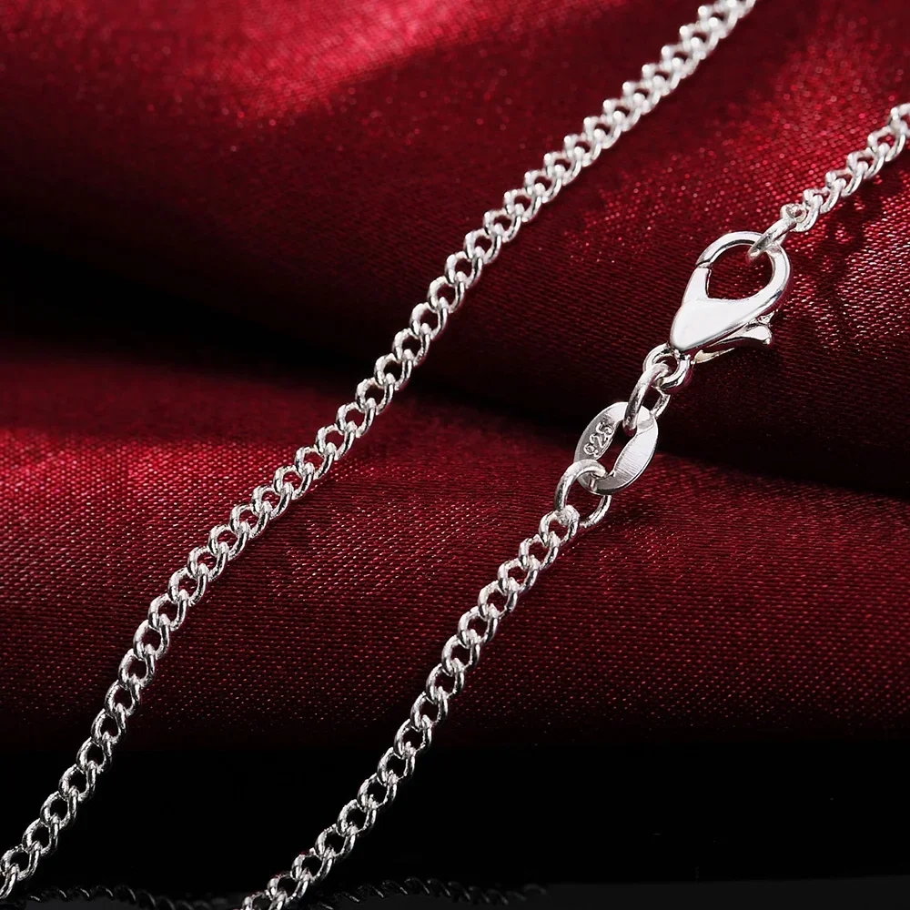 925 Sterling Silver Chain Necklace Men - 40-75cm 925 Sterling Silver Classic 2MM