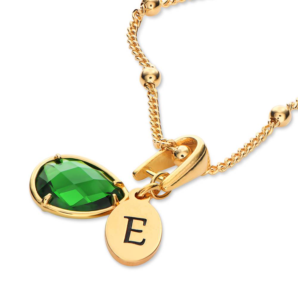Initial Letter Necklace 18K Gold - Customized Name Pendant Personalization Birthstone Initials