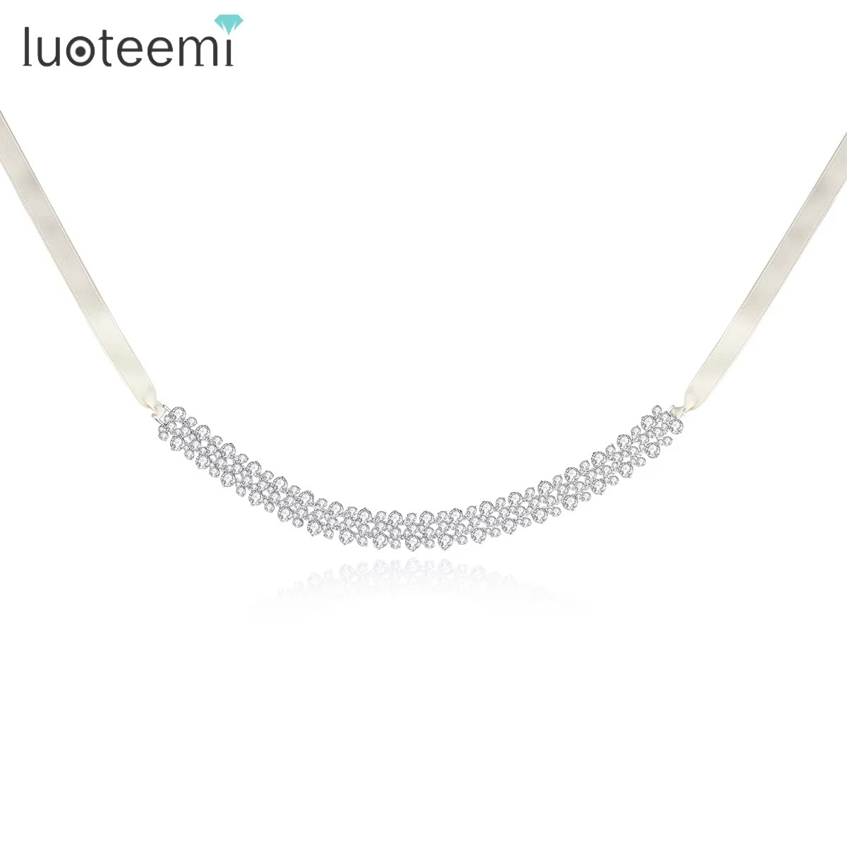 Layered Pendant Necklace Aesthetic - LUOTEEMI Three Layers Cubic Zirconia Choker