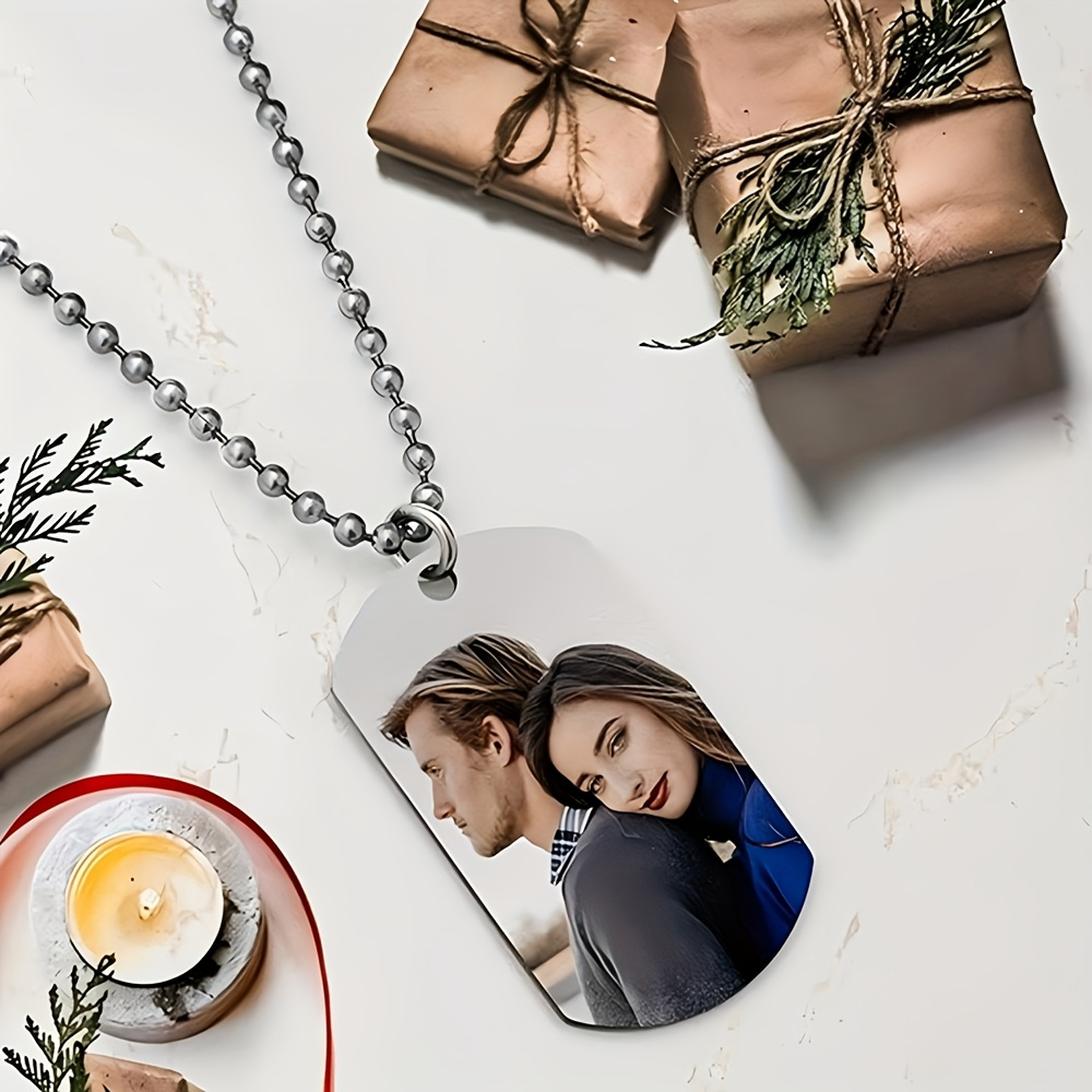 Custom Name Necklace Stainless Steel - Custom Personalized Men's Pendant Necklace, Double-Sided