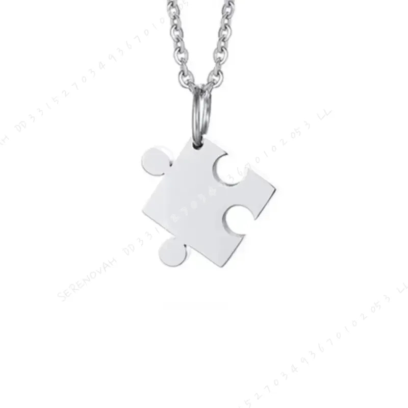2Pcs Set Simple Puzzle Heart M - Magnetic Couple Matching Necklaces ulasan dan harga