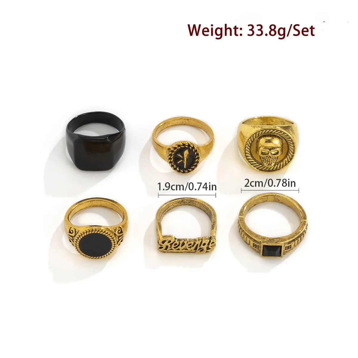 6Pcs/Set Goth Vintage Skeleton - Vintage Punk Knuckle Rings Set ulasan dan harga