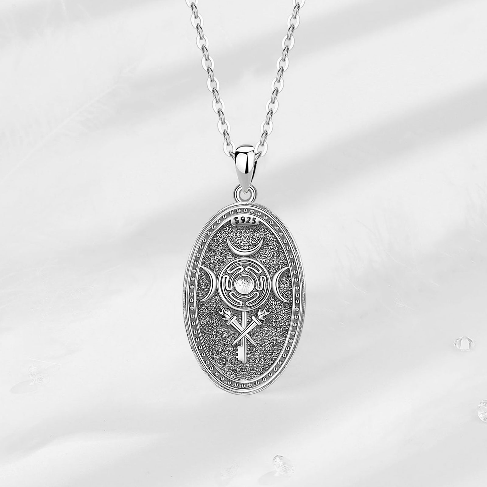 Eudora 925 Sterling Silver Tri - 925 Sterling Silver Chain Necklace Men ulasan dan harga