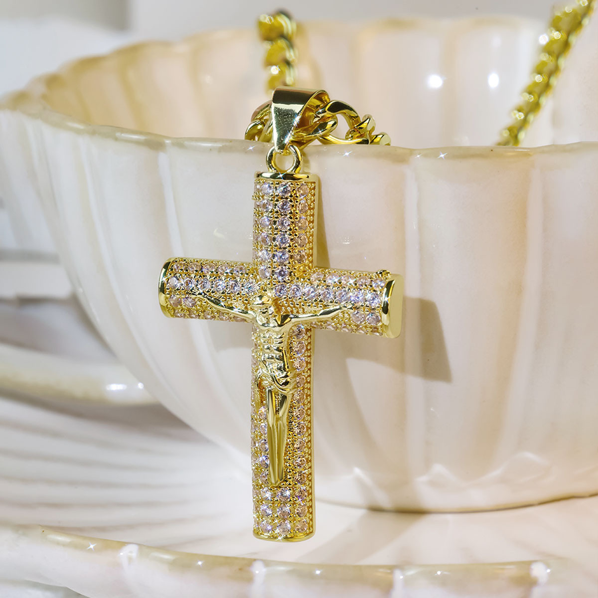 Gold-Plated Cross Necklace for - Cross Pendant Necklace Gold ulasan dan harga