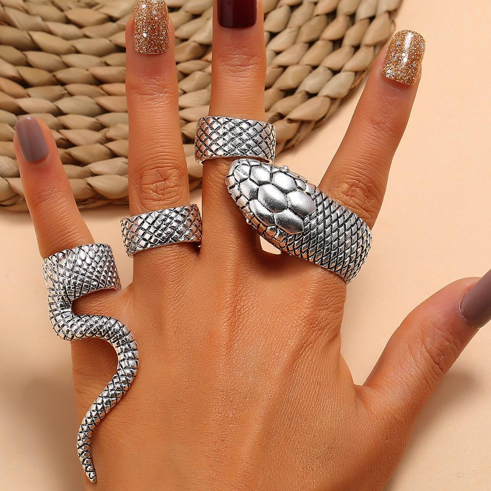 KMVEXO 4Pcs/Set Gothic Steampu - Vintage Punk Knuckle Rings Set ulasan dan harga
