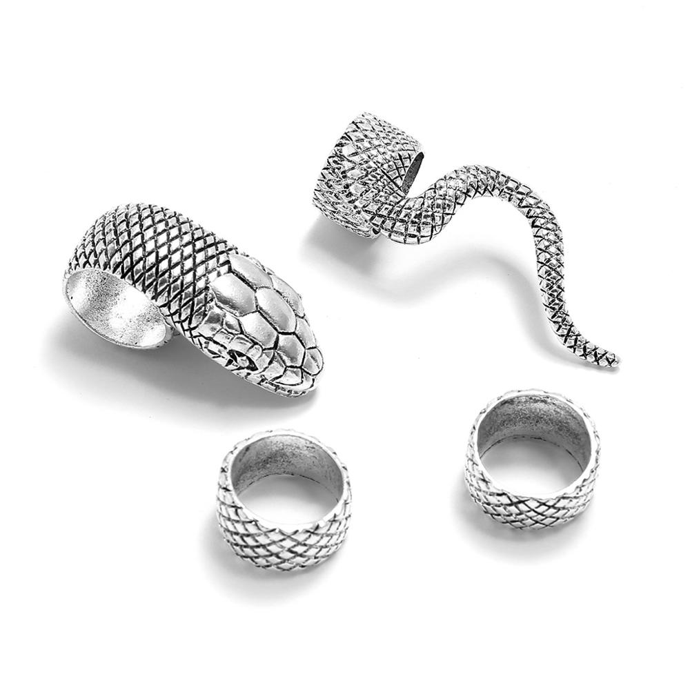 KMVEXO 4Pcs/Set Gothic Steampu - Vintage Punk Knuckle Rings Set ulasan dan harga