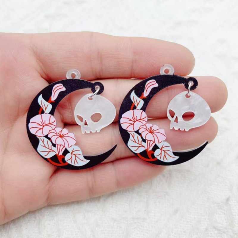 10pcs Halloween Acrylic Ghost  - Earrings ulasan dan harga