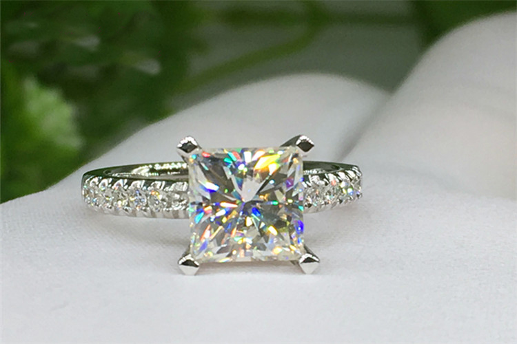 Custom Solid 10K Au417 White G - Moissanite Engagement Ring 1 Carat ulasan dan harga