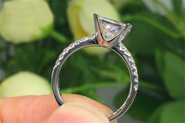Custom Solid 10K Au417 White G - Moissanite Engagement Ring 1 Carat ulasan dan harga