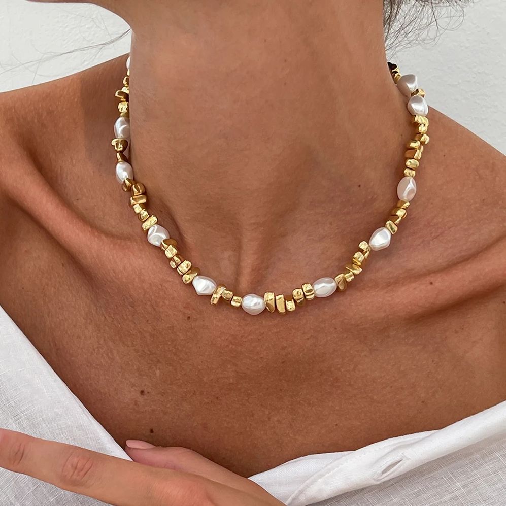 KunJoe Elegant Imitation Pearl - Pearl Choker Necklace Vintage ulasan dan harga