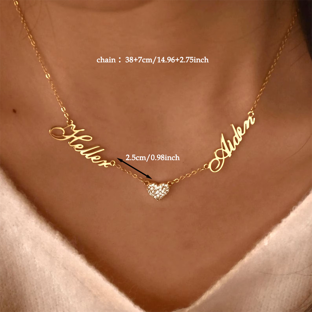 Custom Two Name Necklace For W - Custom Name Necklace Stainless Steel ulasan dan harga
