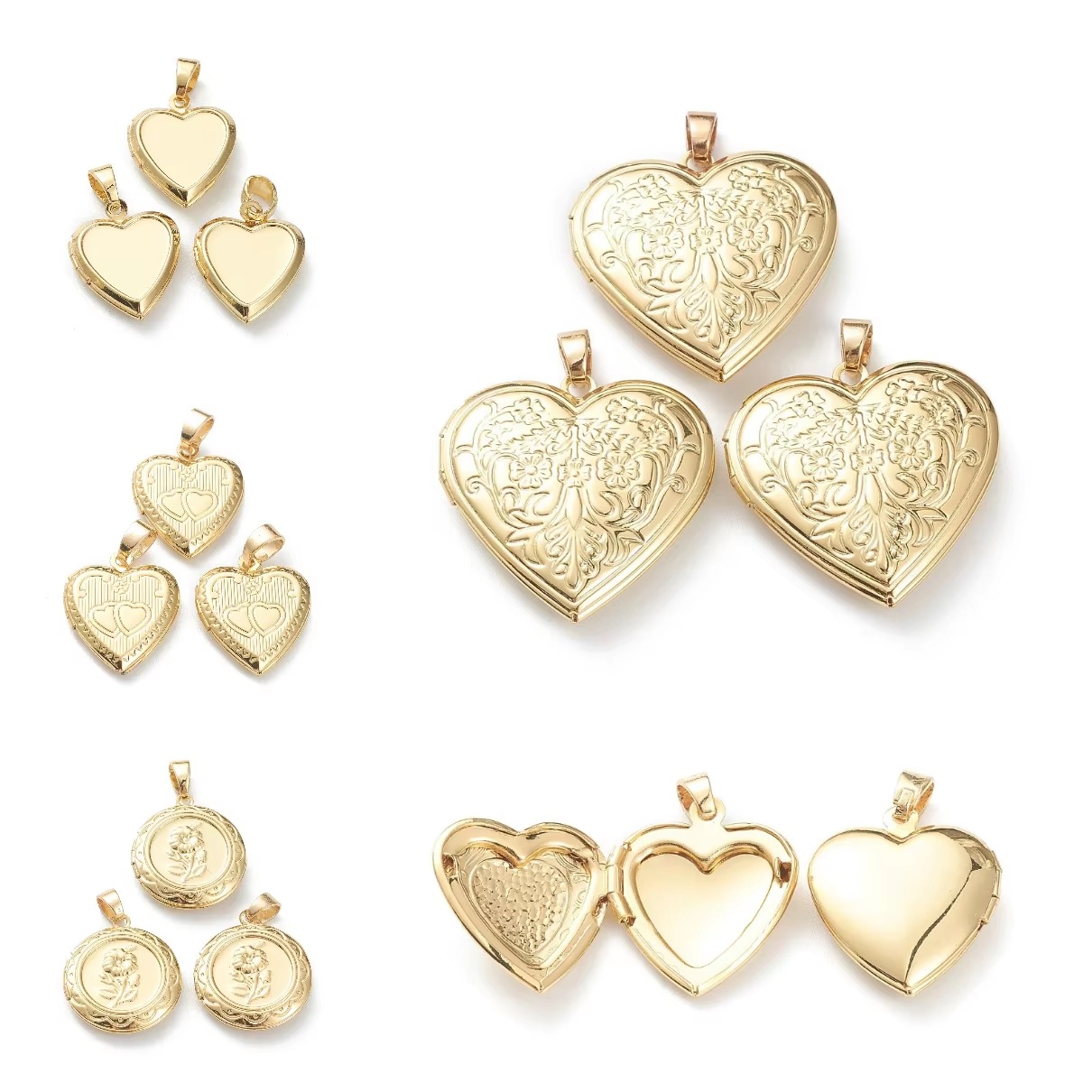 10pcs Heart Photo Locket Penda - Heart Locket Necklace Photo ulasan dan harga