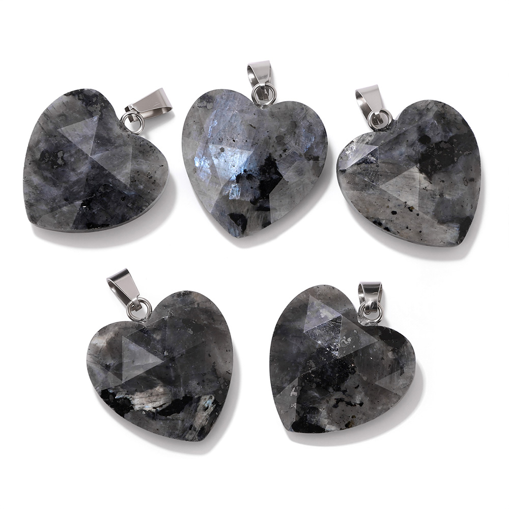 1PC 20mm Faceted Heart Pendant - Crystal Pendant Necklace Natural Stone ulasan dan harga
