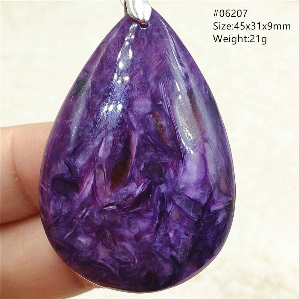 Natural Purple Charoite Water  - 925 Sterling Silver Chain Necklace Men ulasan dan harga