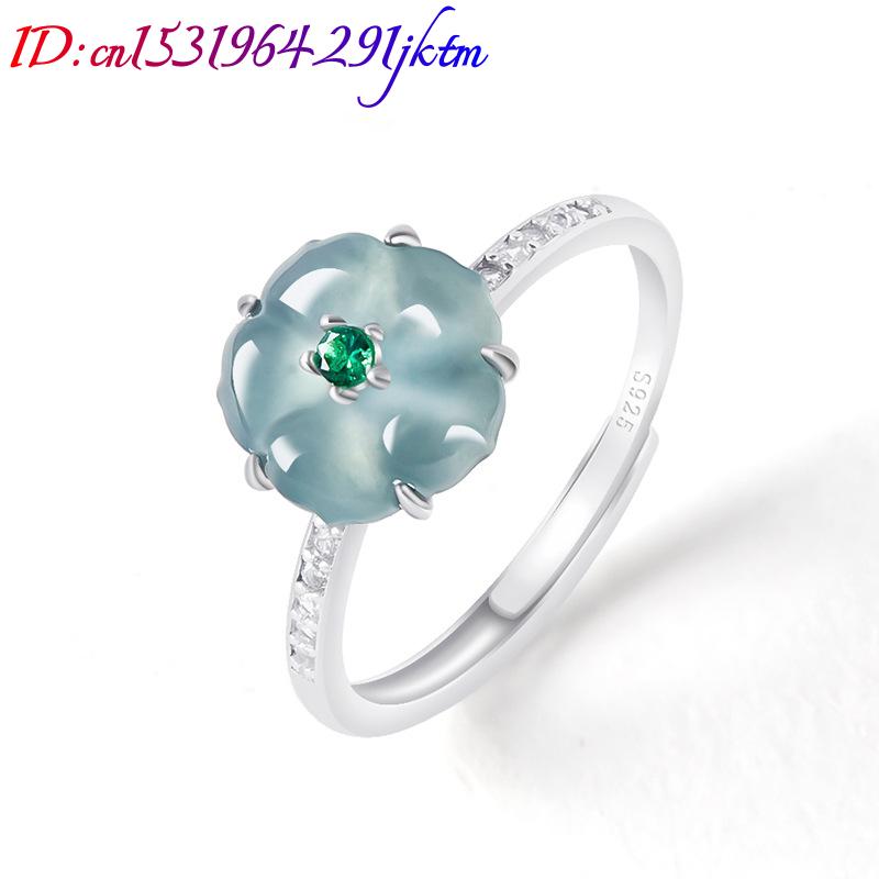 Blue Burmese Jadeite Flower Ri - Rings ulasan dan harga