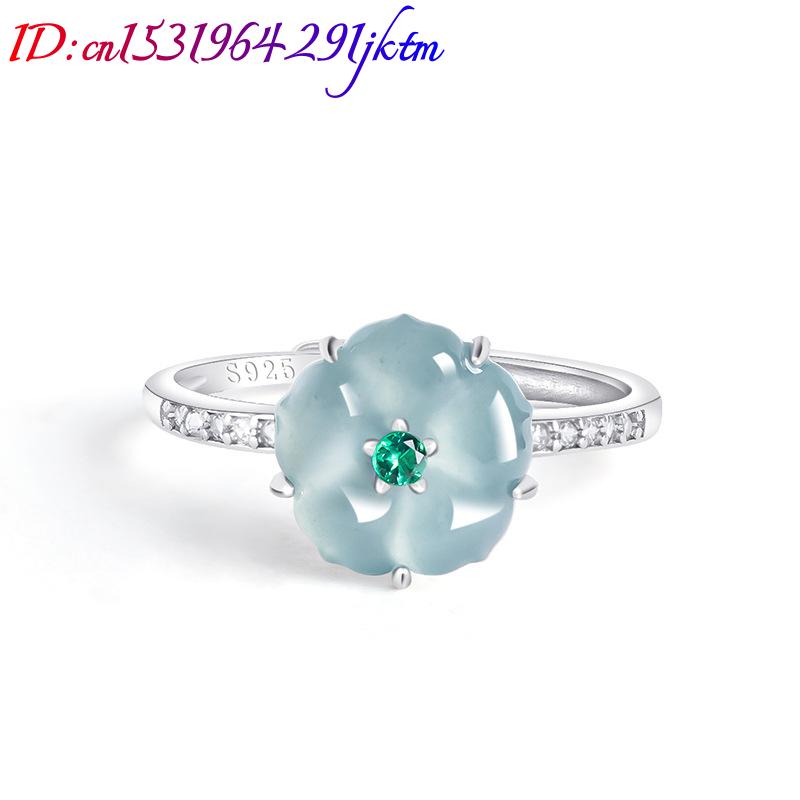 Blue Burmese Jadeite Flower Ri - Rings ulasan dan harga