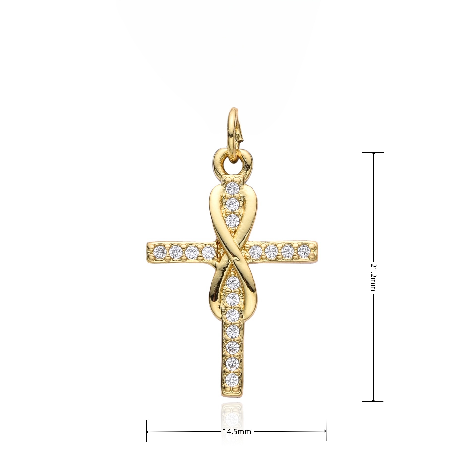 Fashion Micro-inlaid Zircon Cr - Cross Pendant Necklace Gold ulasan dan harga
