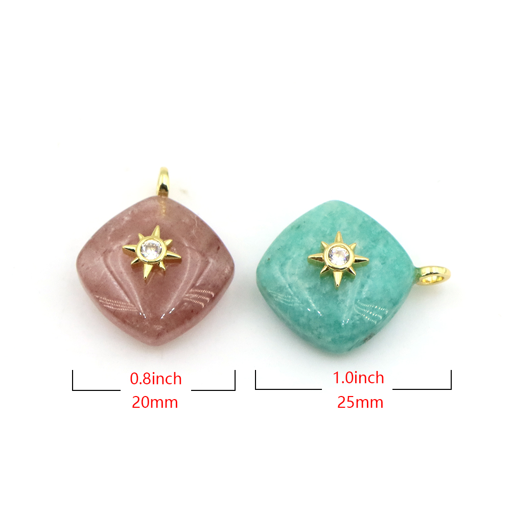 Geometric Shape Crystal Natura - Crystal Pendant Necklace Natural Stone ulasan dan harga