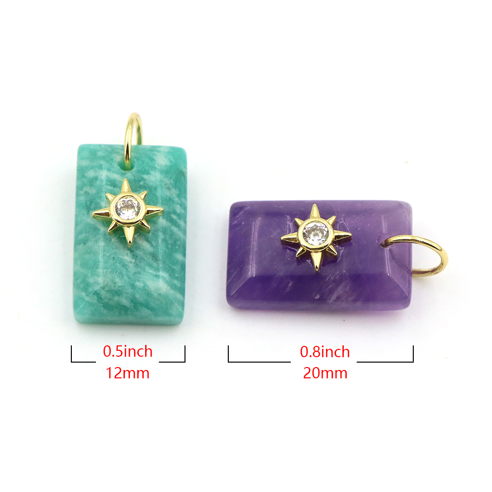 Geometric Shape Crystal Natura - Crystal Pendant Necklace Natural Stone ulasan dan harga