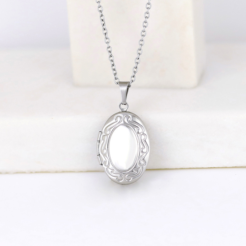Vintage Silver Color Openable  - Heart Locket Necklace Photo ulasan dan harga