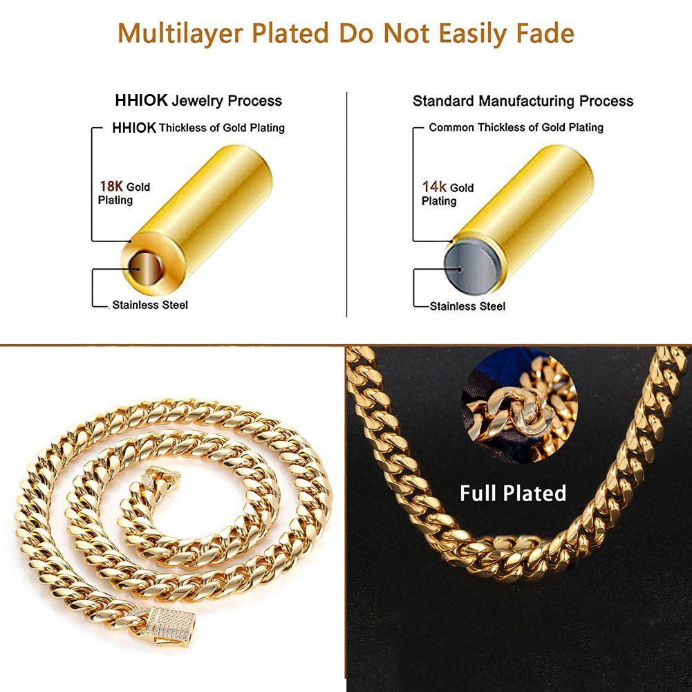 Gold Plated Mens Heavy Miami C - Cuban Link Chain 12Mm ulasan dan harga