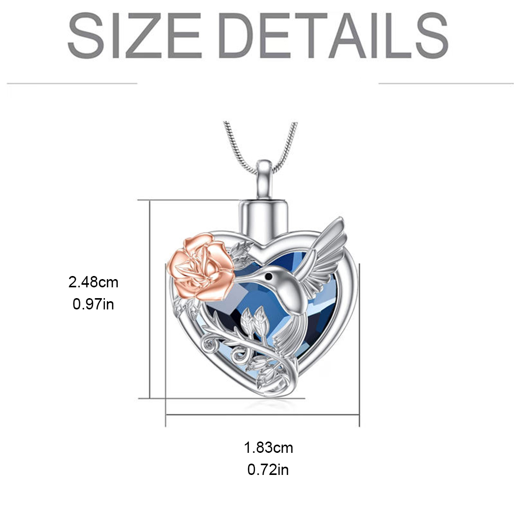 Hummingbird Heart Urn Locket N - Heart Locket Necklace Photo ulasan dan harga
