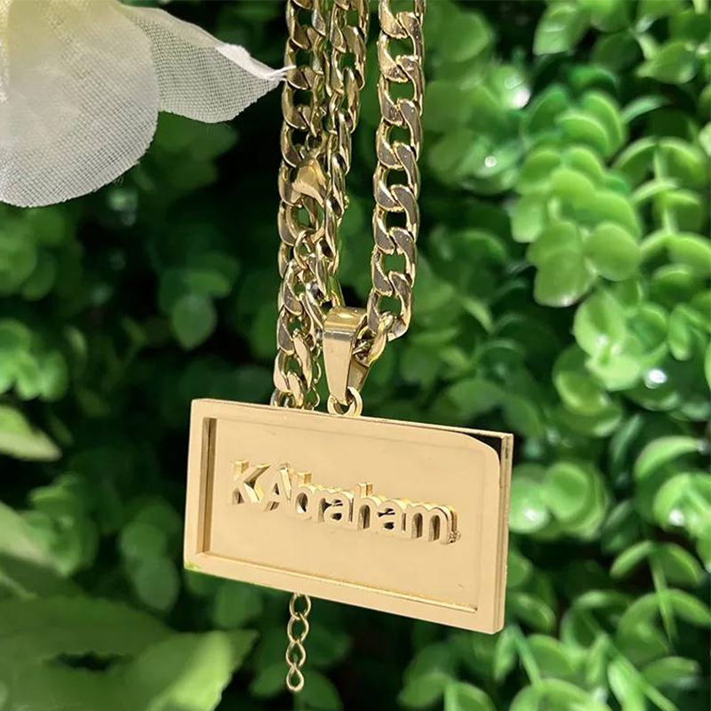 Custom Name Hip Hop Necklace f - Custom Name Necklace Stainless Steel ulasan dan harga