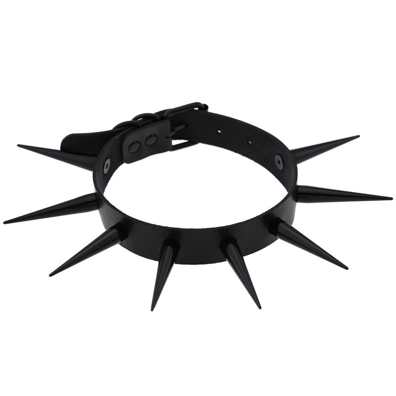 Red Long Spike Choker Punk Col - Goth Punk Spike Choker ulasan dan harga