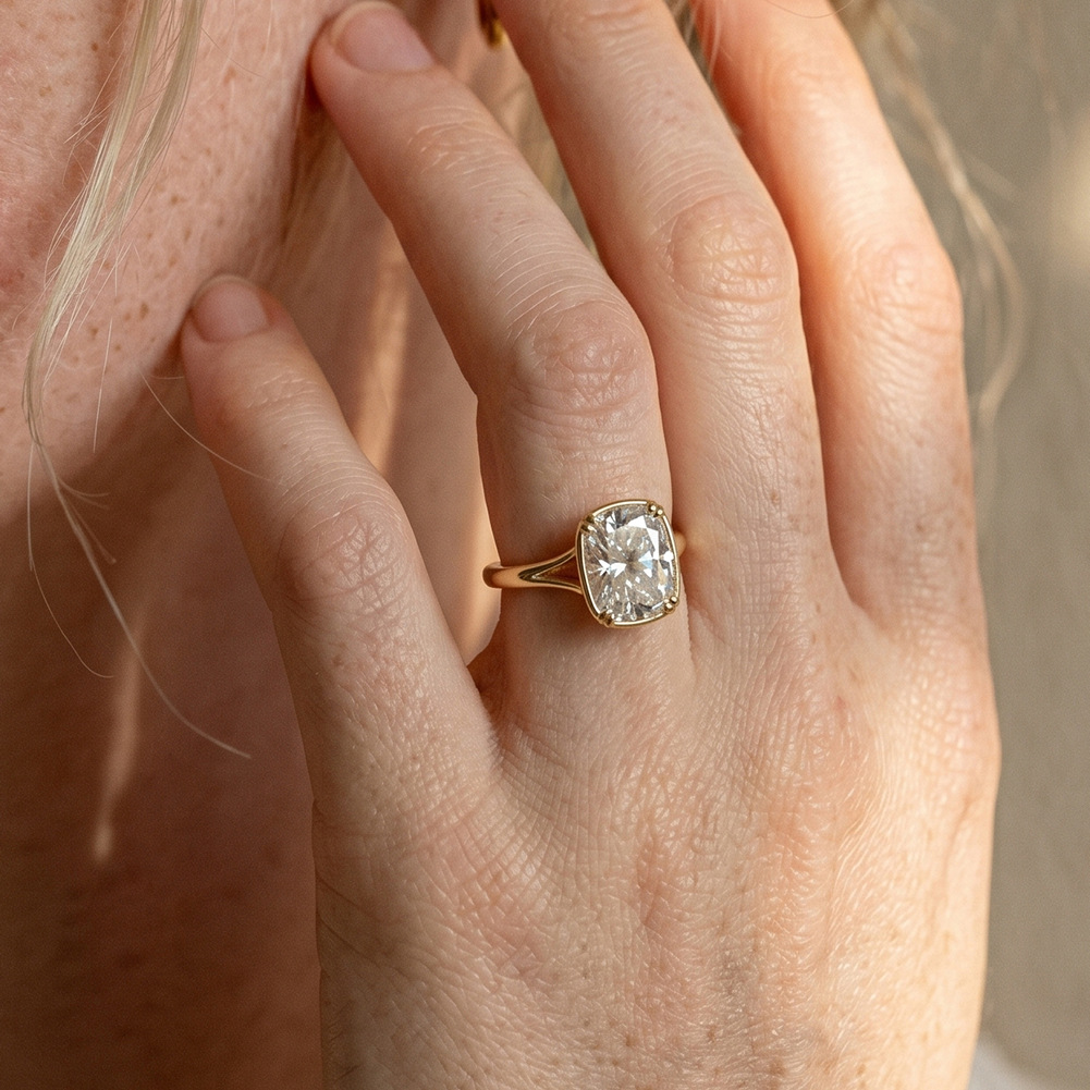 S925 Sterling Silver 1 Carat S - Moissanite Engagement Ring 1 Carat ulasan dan harga