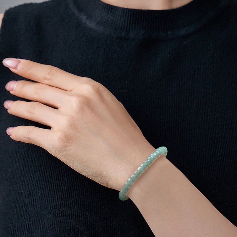 Natural Grade A Jadeite Blue W - Bracelets ulasan dan harga