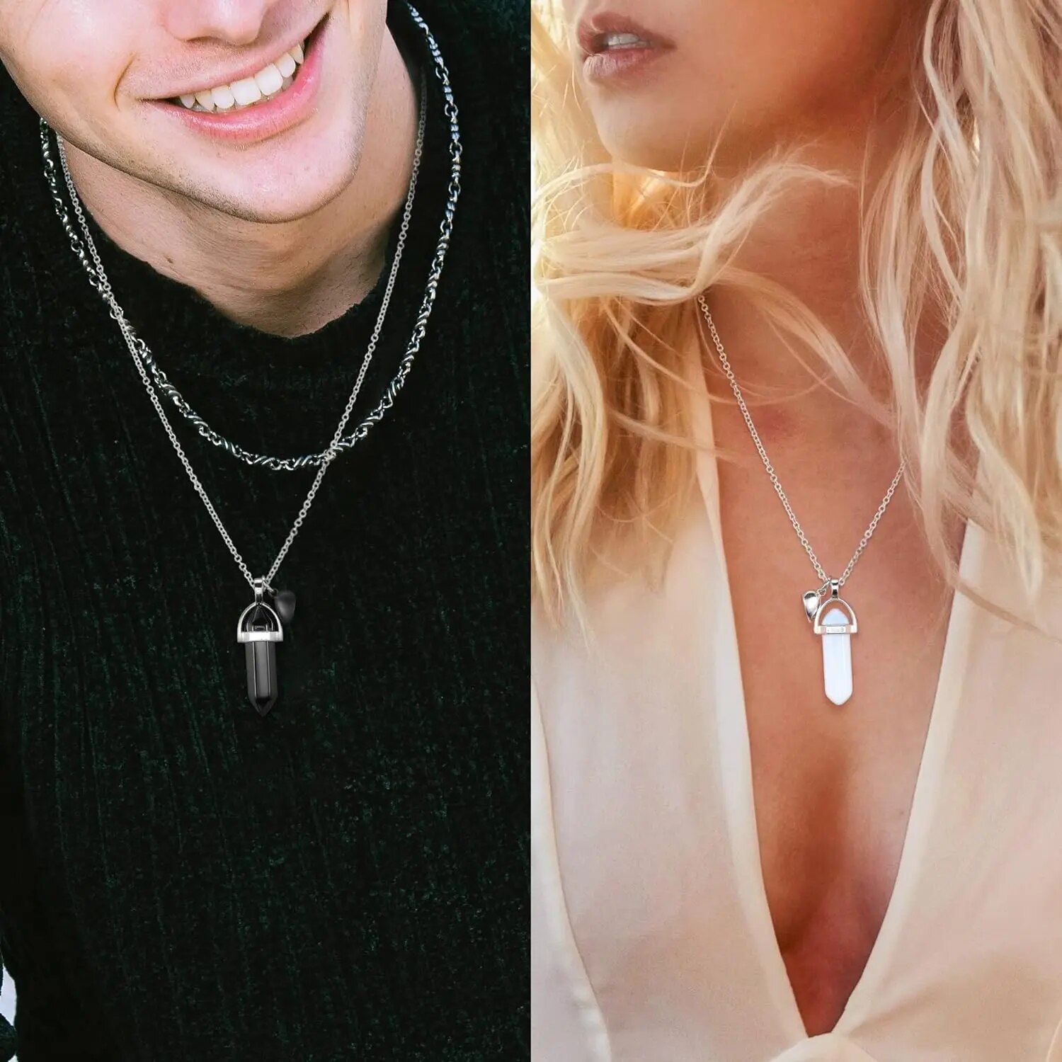 Crystal Friendship Matching Co - Magnetic Couple Matching Necklaces ulasan dan harga