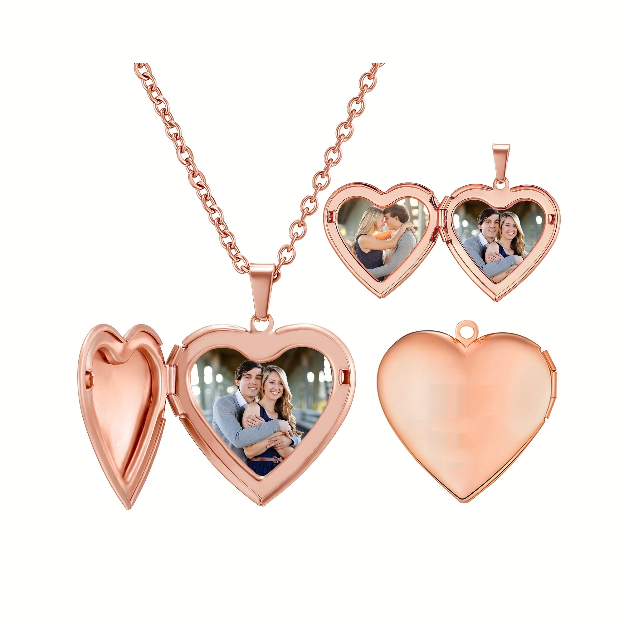Personalized 1/2 Picture Heart - Heart Locket Necklace Photo ulasan dan harga