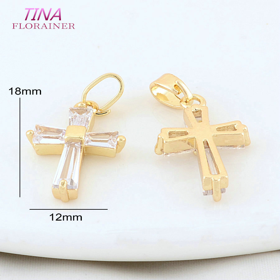 6PCS 12*18MM 14K Gold Color Br - Cross Pendant Necklace Gold ulasan dan harga
