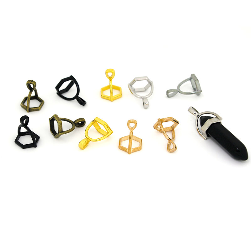 20Pcs Hexagonal Gemstone Cap N - Crystal Pendant Necklace Natural Stone ulasan dan harga