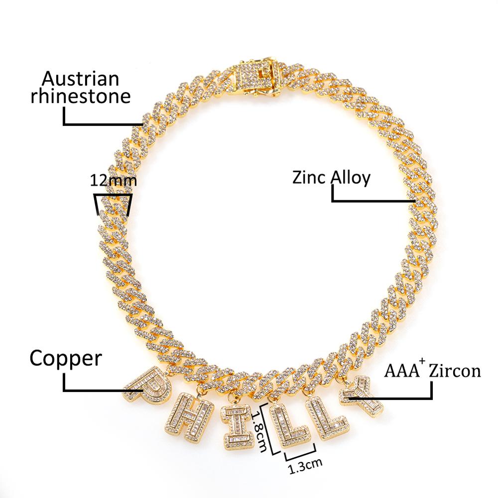 UWIN DIY Baguettecz Letter Nec - Cuban Link Chain 12Mm ulasan dan harga