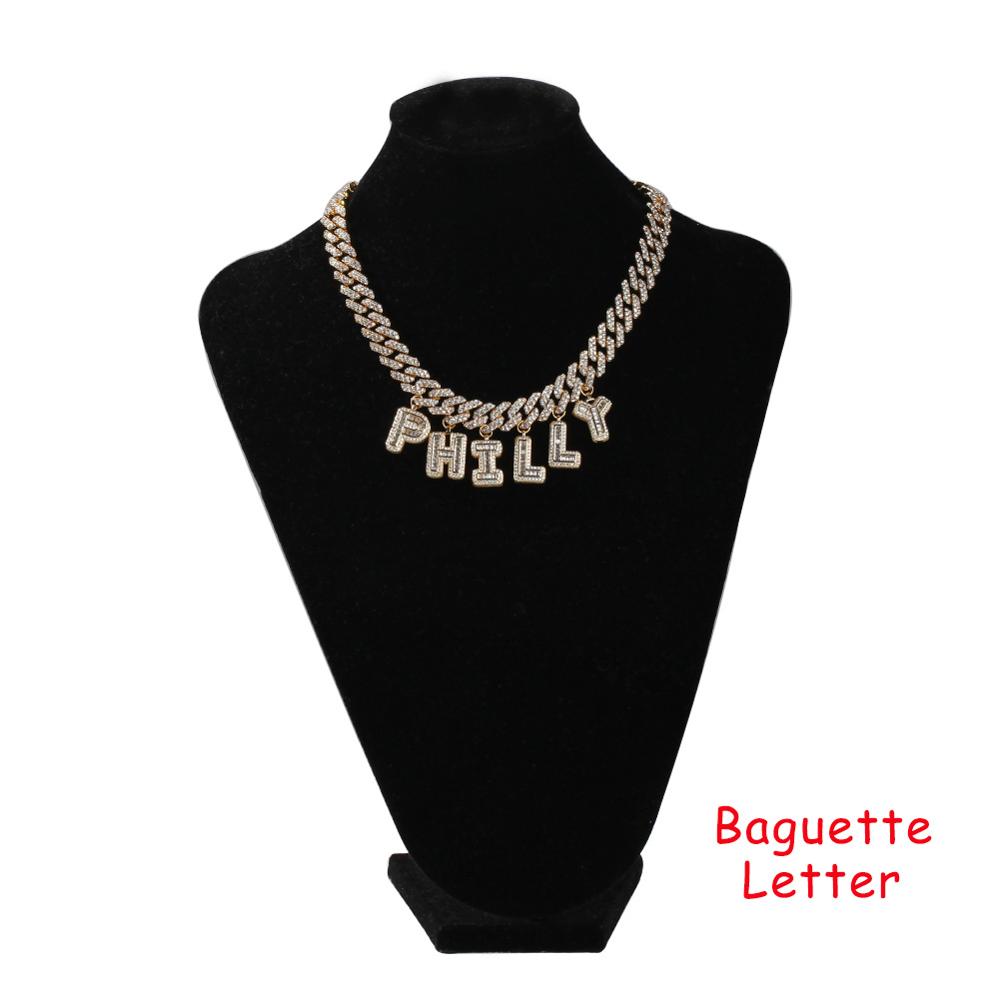UWIN DIY Baguettecz Letter Nec - Cuban Link Chain 12Mm ulasan dan harga