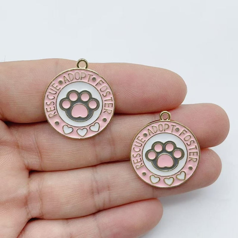 10Pcs Cartoon Cat Paw Heart Sh - Earrings ulasan dan harga