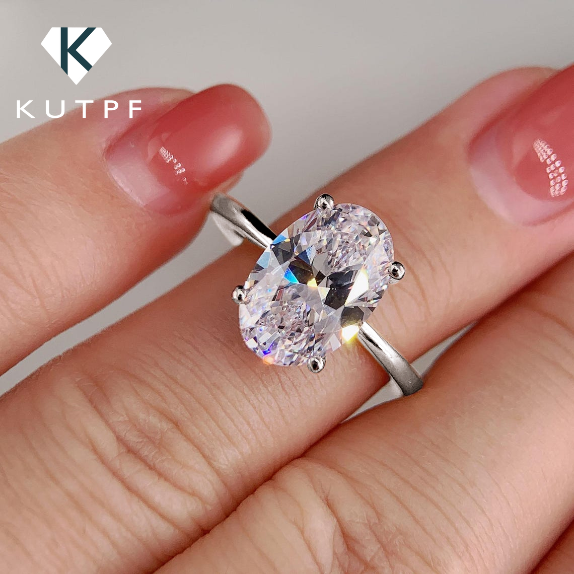 1/2/3 Carat Oval Cut Moissanit - Moissanite Engagement Ring 1 Carat ulasan dan harga