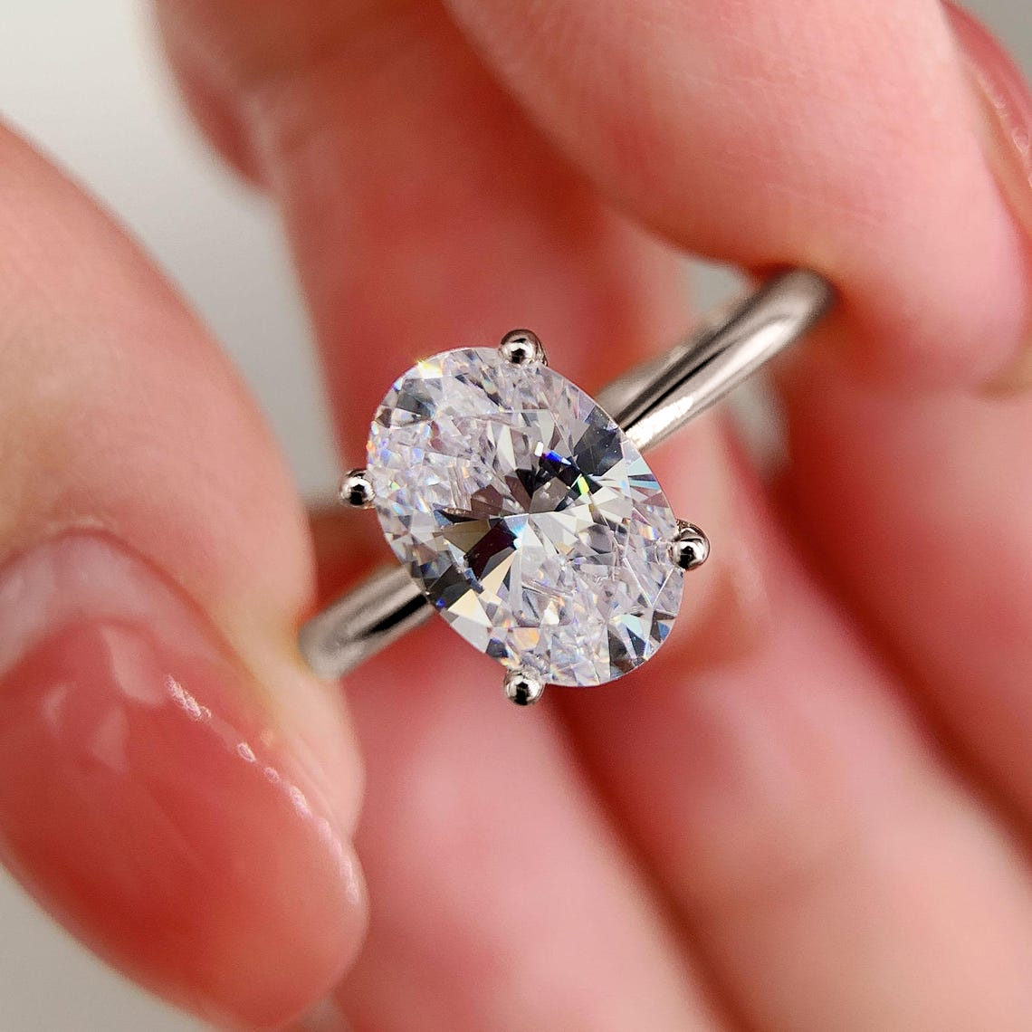 1/2/3 Carat Oval Cut Moissanit - Moissanite Engagement Ring 1 Carat ulasan dan harga