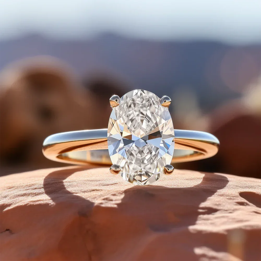 1/2/3 Carat Oval Cut Moissanit - Moissanite Engagement Ring 1 Carat ulasan dan harga